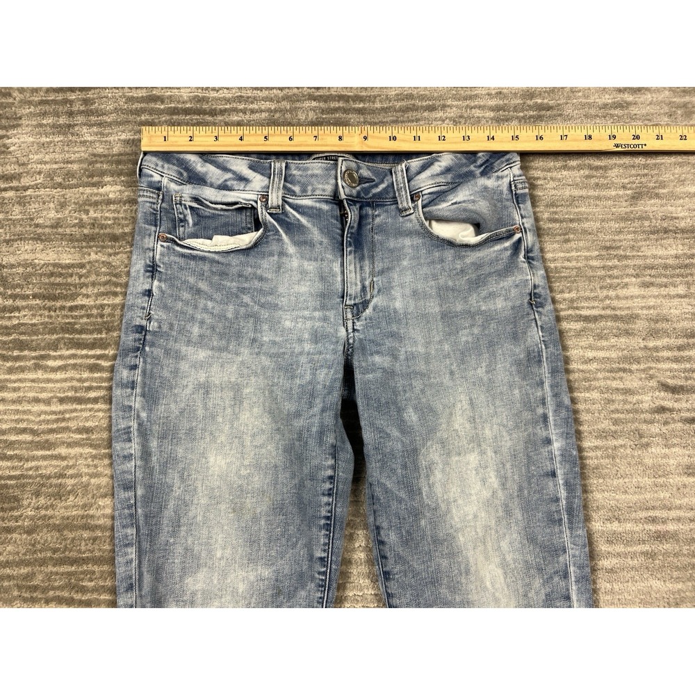 American Eagle Outfitters Jeans Womens 8 Short Blue Denim Skinny - Picture 5 of 15